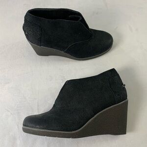 Sperry Top Slider Suede Wedge Ankle Boots Black‎ Women’s Size 7M